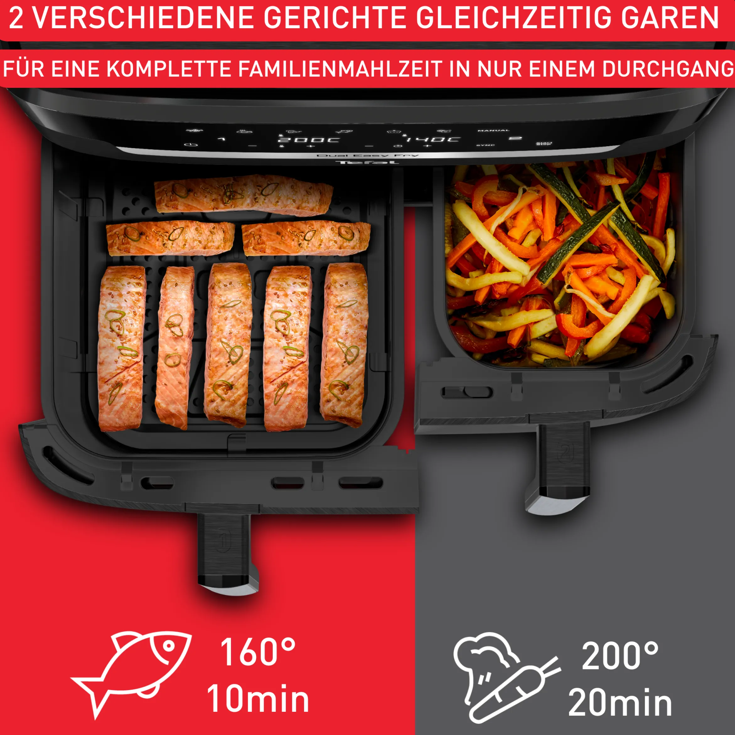 Dual Easy Fry XXL 11L Heißluftfritteuse EY9428
