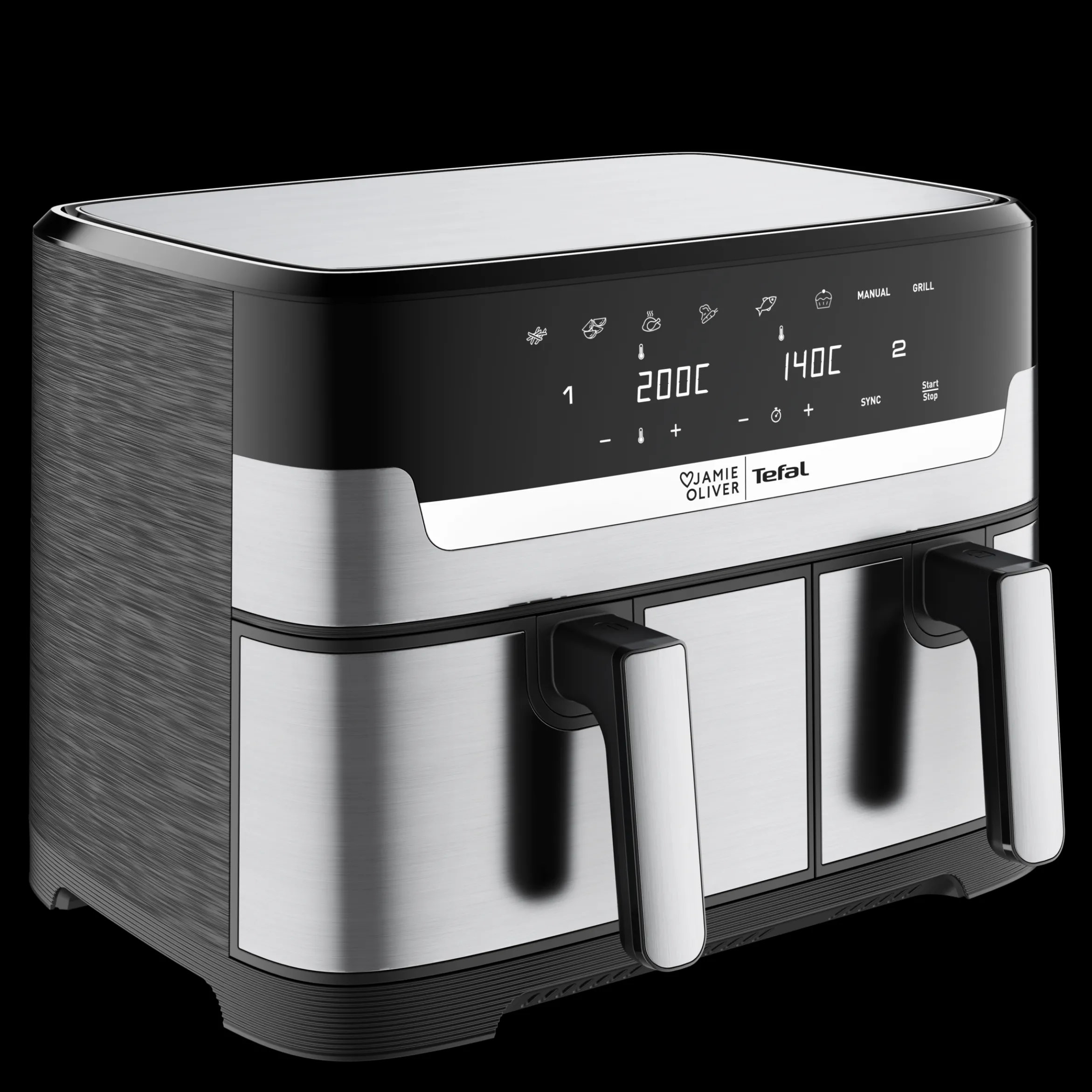 Jamie Oliver by Tefal Dual Drawer Heißluftfritteuse, 8,3 l/2,2 kg Schubladen